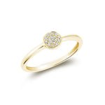 10kt Gold Round Pave Stacker Ring