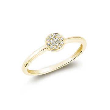 10kt Gold Round Pave Stacker Ring