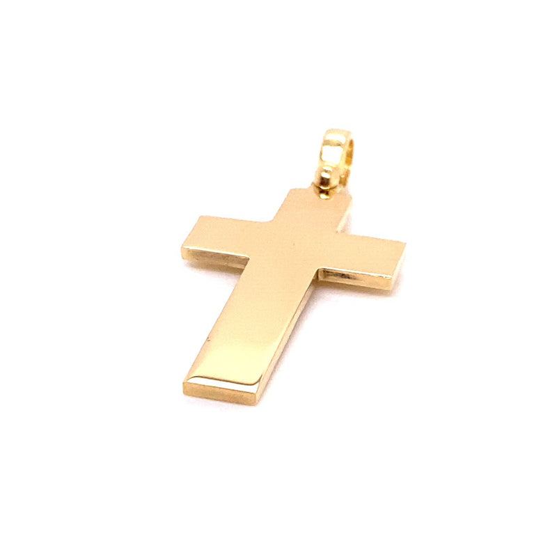 18kt Yellow Gold Large Wide Cross Pendant