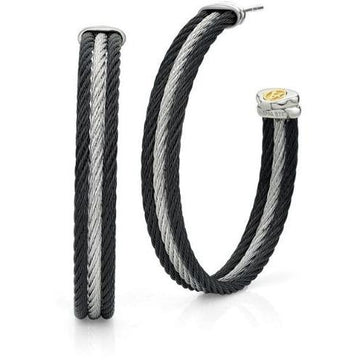 18kt Steel 3 Row Hoop Earring