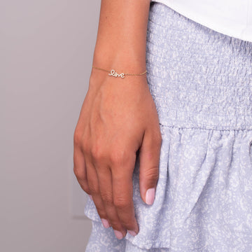 10kt Gold Mini Love Diamond Bracelet