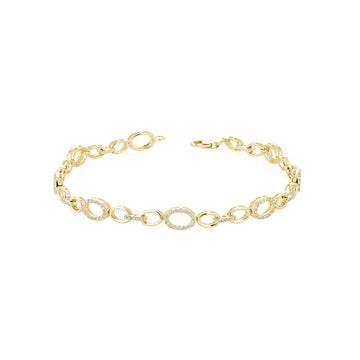 10kt Oval Shape Diamond Halo Bracelet
