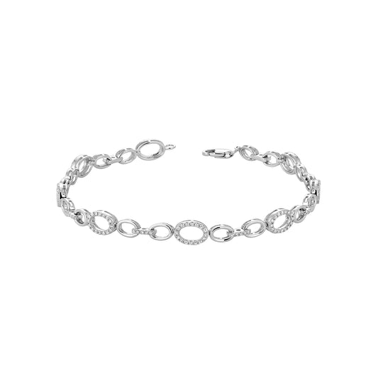 10kt Oval Shape Diamond Halo Bracelet