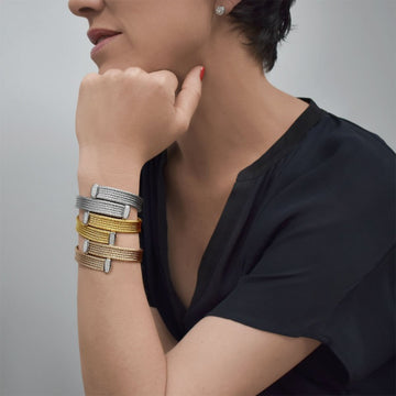 18kt Stainless Steel Bypass Diamond Bracelet