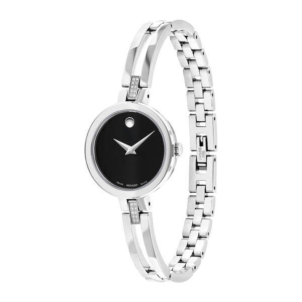 Black movado diamond watch clearance