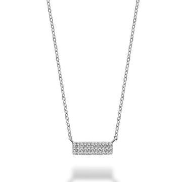 10kt Gold Pavé Three Row Diamond Bar Necklace