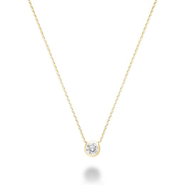 14kt Gold Bezel Set Diamond Necklace