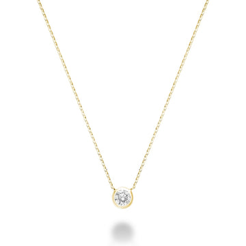 14kt Gold Bezel Set Diamond Necklace