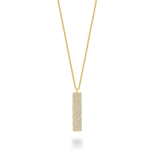 Diamond Pave Drop Bar Necklace