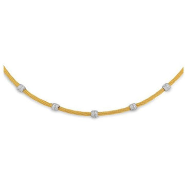 18kt Stainless Steel Yellow Twisted Diamond Cable Necklace