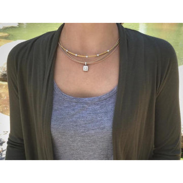 18kt Stainless Steel Yellow Twisted Diamond Cable Necklace