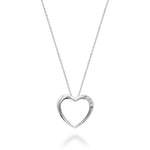 10kt Gold 3 Stone Diamond Heart Pendant