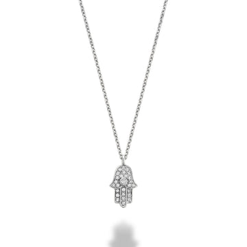 14kt Gold Diamond Hamsa Pendant .09tw