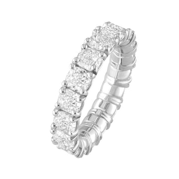 18kt White Gold Cushion Cut Diamond Eternity Band