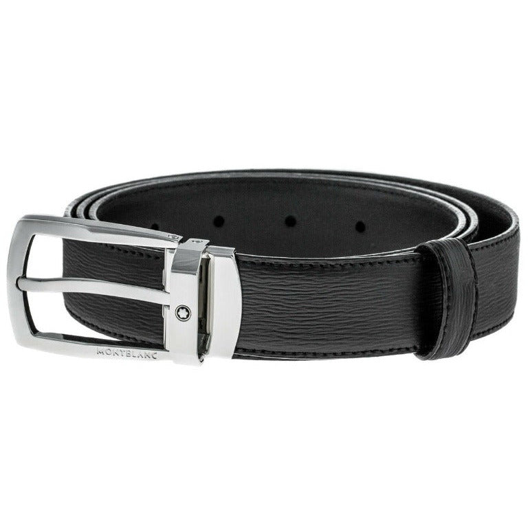 Montblanc Textured Black Leather Belt