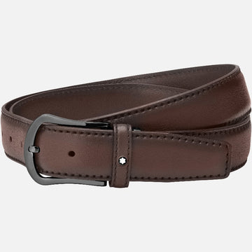 Rounded Matt Stainless Steel Black PVD Pin Buckle Belt