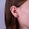 10kt Gold Rainbow Sapphire Bar Stud Earrings