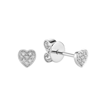 10kt Gold Heart Cluster Diamond Studs