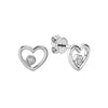 10kt Gold Heart Shape Illusion Diamond Stud Earrings
