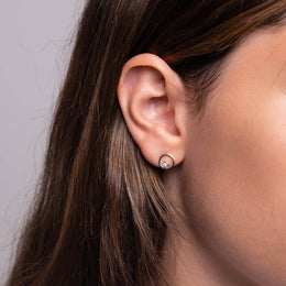 10kt Gold Round Illusion Diamond Stud Earrings