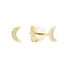 10kt Gold Half Moon Diamond Earrings