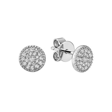 10kt Gold Round Cluster Diamond Pave Earrings