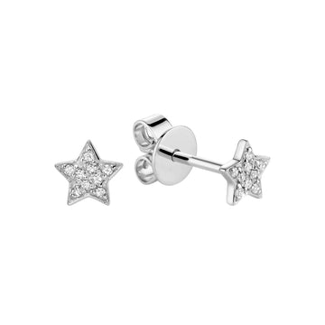 10kt Gold Star Diamond Studs