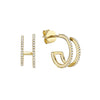 14kt Gold Diamond Double Hoop Earrings