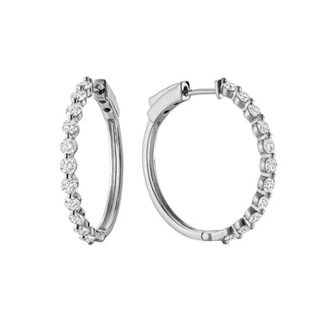 14kt Gold Diamond Hoop Earrings 1.36ct