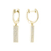 14kt Gold Pave Diamond Drop Bar Earrings
