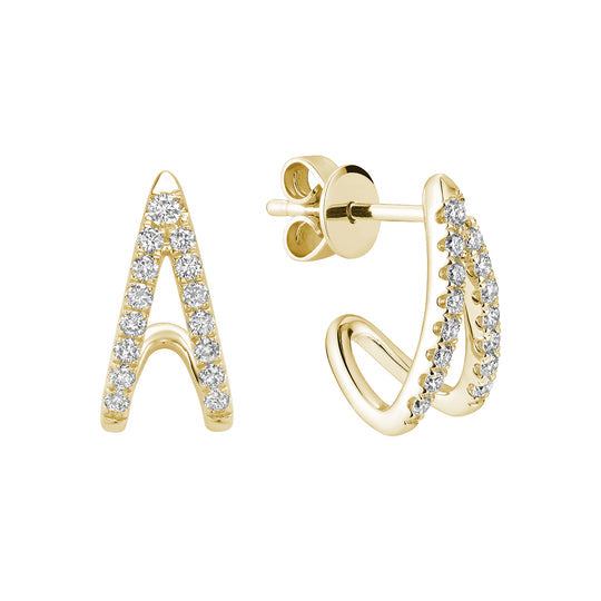 14kt Gold Split Drop Diamond Stud Earrings