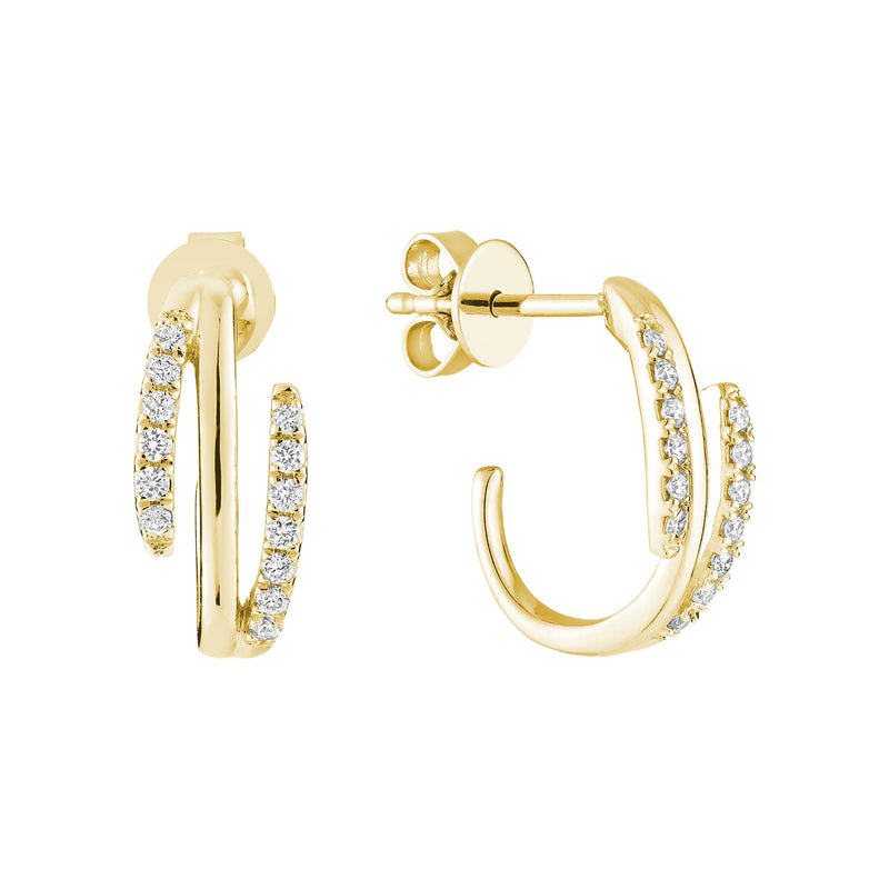14kt Gold Split Diamond Bar Earrings