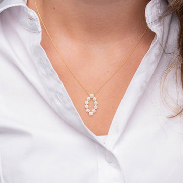 Martini Cup Mini Diamond Halo Necklace