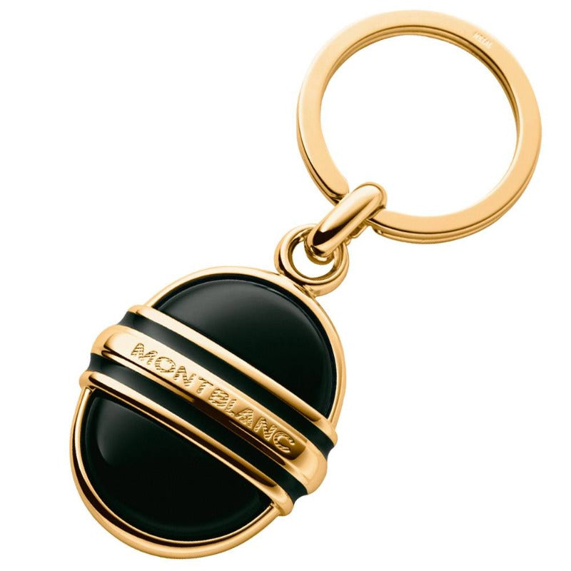 Gold Plated and Onyx Keyring