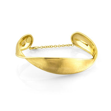 18kt Yellow Gold Twist Satin Bangle