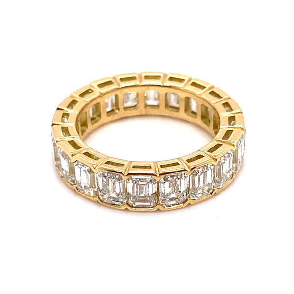 18kt Half Bezel Emerald Cut Eternity Diamond Ring – Classic Creations