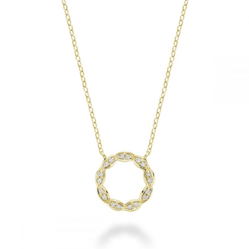 10kt Gold Round Marquise Diamond Necklace