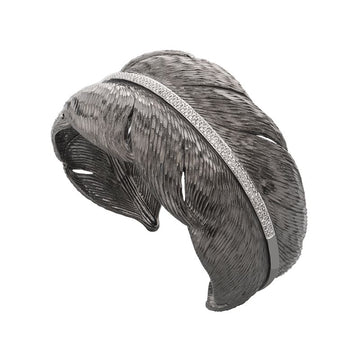 Michael Aram Oxidised Feather Diamond Cuff
