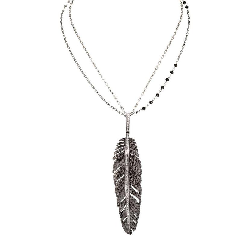 Michael Aram Diamond Feather Necklace