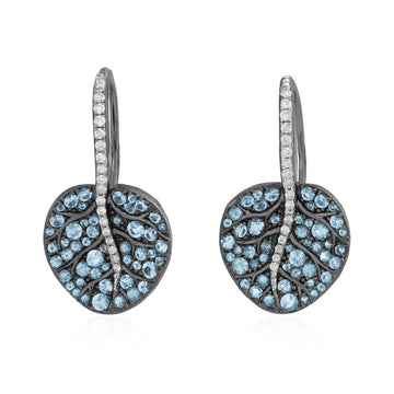 Michael Aram Botanical Leaf Blue Topaz Earrings