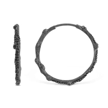 Michael Aram Enchanted Forest Black Diamond Hoop Earrings