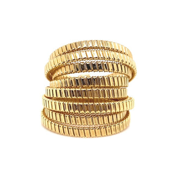 18kt Yellow Gold 8 Row Coil Ring