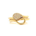 18kt Yellow Gold Diamond Interlocking Teardrop Ring