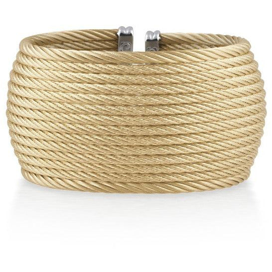 18kt Stainless Steel Yellow 14 Row Cable Bangle
