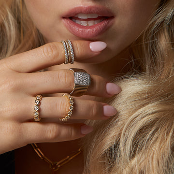 18kt Yellow Gold Twist Bezel Diamond Eternity Ring