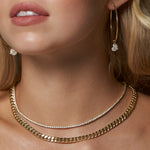 18kt Gold Diamond Tennis Necklace Model Shot