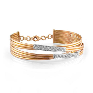 18kt Rose Gold Diamond Bangle