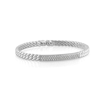 18kt Diamond Curb Style Bangle