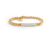 18kt Gold Curb Link Diamond ID Bracelet