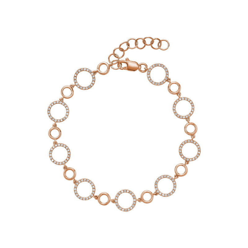 Rose Gold Diamond Open Circle Bracelet
